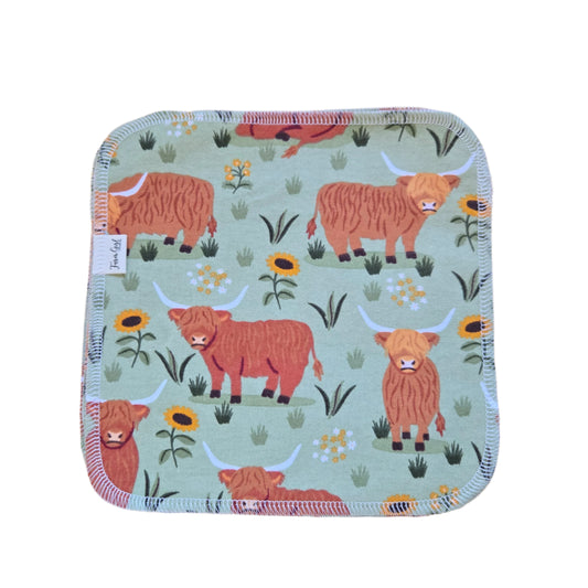 Cloth Napkins | Highland Cows and Flowers